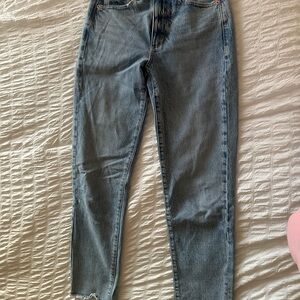 Garage Light Blue Straight Leg Mom Jeans